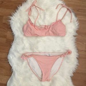 Aerie Seersucker Ruffle Bikini